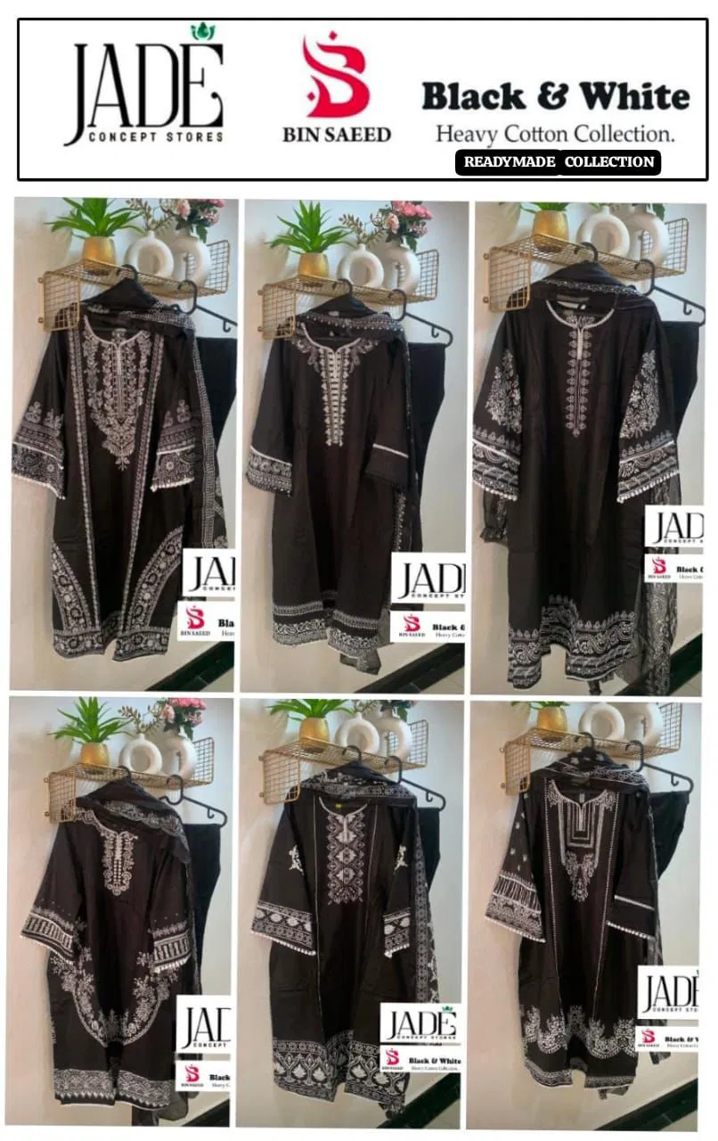 Black & White By Jade Cotton Pakistani Readymade Suits Wholesale Shop In Surat